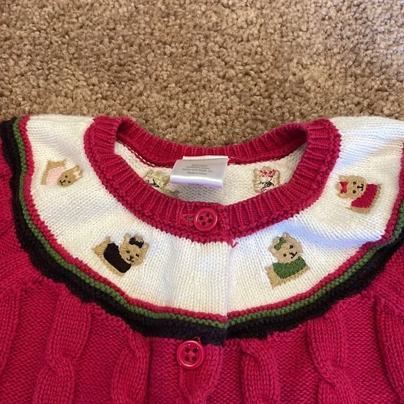 Girls’ Gymboree Red Cable Cardigan Size 2T - Picture 4 of 4